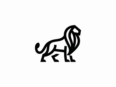 Geometric Lion Logo branding cat design emblem geometric icon identity illustration king lines lion logo mane mark nature original premium strong symbol vector