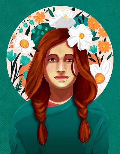 Woman illustration digital illustration flowers illustration illustration illustration art photoshop portrait portrait art wacom woman woman illustration woman portrait