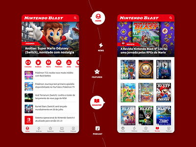 Nintendo Blast - Gaming Website Mobile UI/UX branding games gaming graphic design interaction design mobile ui news nintendo responsive design responsive website ui design ux design web design