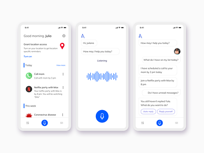 Reminder voice assistant 100daysofui assistant dailyui design figma figmadesign homepage illustration reminder app reminders voice assistant