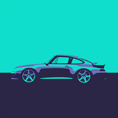 Teal Dreams brand cars colors design fashion graphicdesign illustration illustrator porsche retro teal