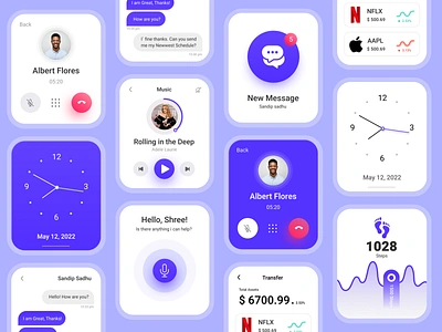 Smart Watch Interface Design app design apple watch apple watch screens calling clean fitness graphic design interface iwatch iwatch desgn minimal music player smartwatch uiux design user experience watch watch app watchos watchui wearable