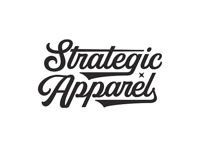 Strategic Apparel apparel brand design brand designer brand logo branding branding design custom type logo logo type logotype merch merch design merch designer script type type design typography vanguarddesignco