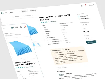 Product Details - Responsive add to cart board breadcrumbs clean constructions price product description product details product note quantity radio responsive ecommerce thikness ui webdesign