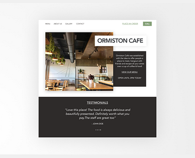 ormiston cafe app branding design ui ux web web design website