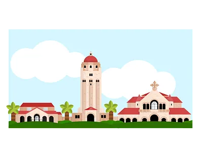 stanford animation art design flat illustration illustrator minimal vector
