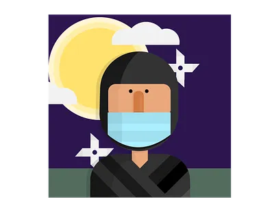ninjamask animation art design flat illustration illustrator minimal vector