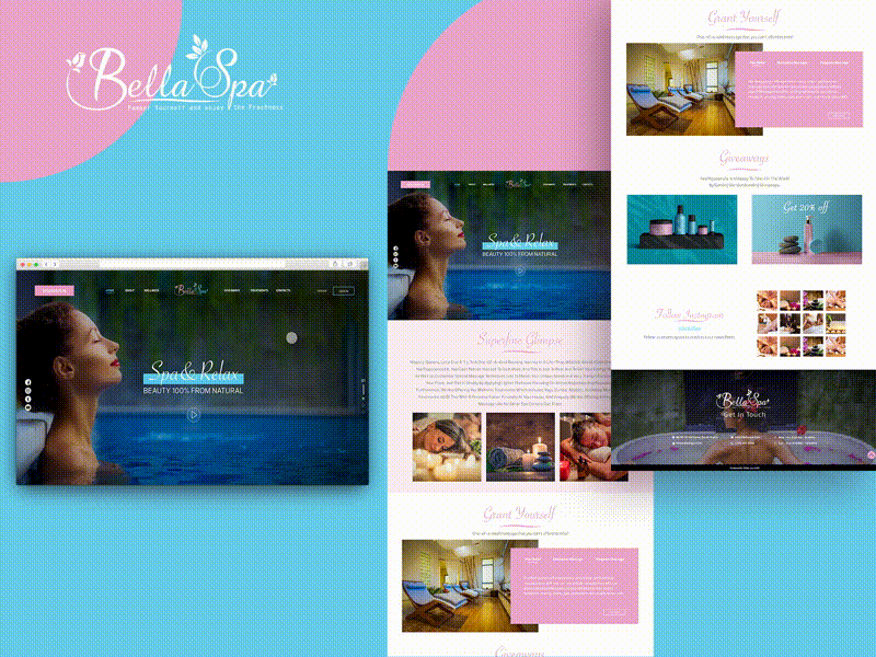 Bella Spa design illustraion illustrator photoshop sketch ui uidesign uiux ux uxdesign web xd xd design