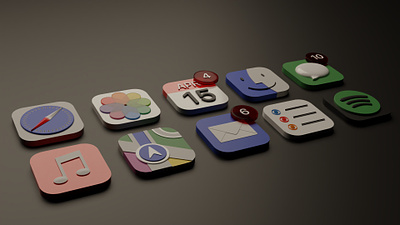 3D Icons iOS 3d 3d design 3d icons blender