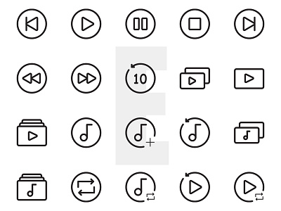 Music Multimedia Icons icon design icon set icons music ui