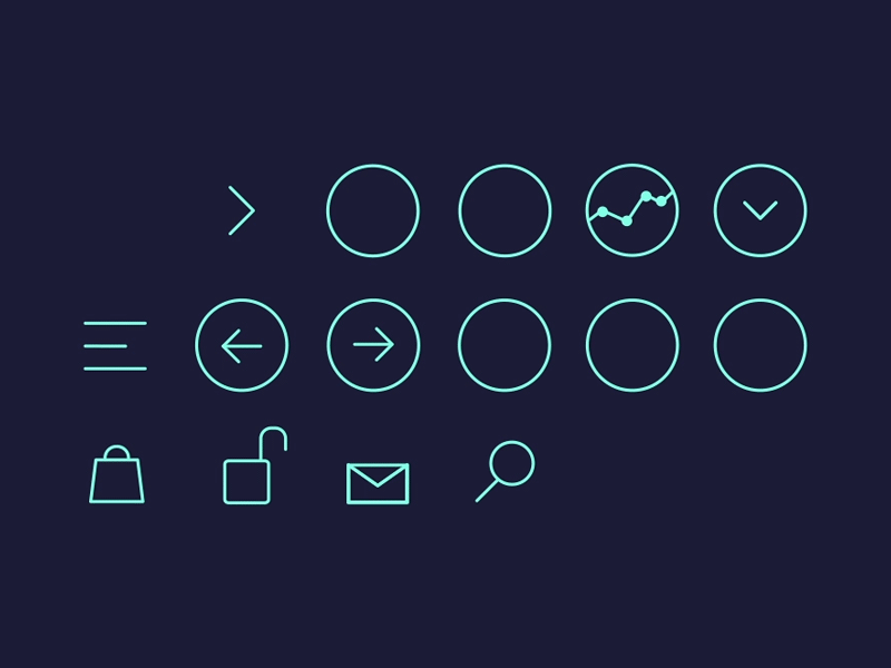 Animated UI Icons analyticsicons animatedicons animation blue darkui dataicons design future iconanimation illustration illustrator neontech ui uidaily uidesign uidesigns vector