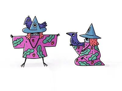 Crow master 2d cartoon cartoon character cartoon illustration character characterdesign crow illustration illustrator magic procreate