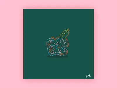 Je voudrais une apple abstract apple design illustration molecules procreate thecamiloes