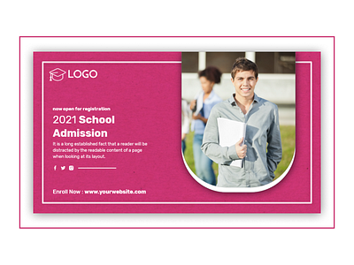 School Admission adobe xd banner design poster schools ui