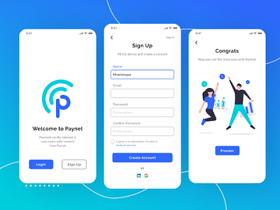 Sign Up Mobile desaign Concept Paynet 2020 blue clean desaign economy green mobile paynet sign up trend ui