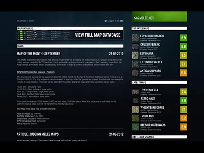 SC2Melee.net community database map starcraft 2 upload web2.0 website