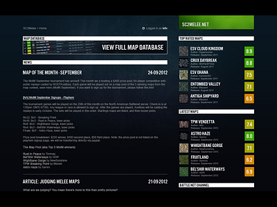 SC2Melee.net community database map starcraft 2 upload web2.0 website