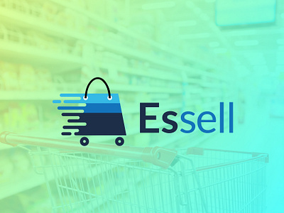 Essell shop logo brand design brand identity branding clean creative creative design e shop e shop logo illustraion illustration logo branding minimal selling selling shop shop company logo shop logo shoping simple typography