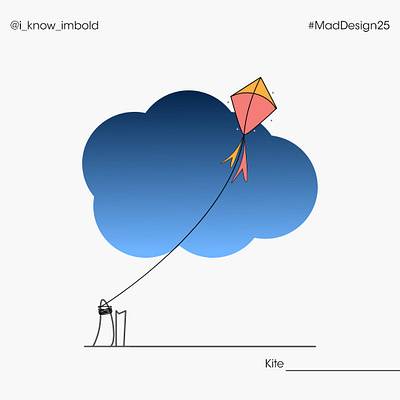 Day 2 : kite brand childhood dribble illustration kite kitesurfing logo uiux