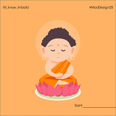 Day 1 : saint buddha dribble illustraion logo saints uiux