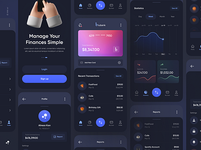 Blubank: Finance Management application banking best dribbble shots chart clean finance finance app finance management fintech management mobile mobile app money saving ui ui design ux ux design visual design wallet