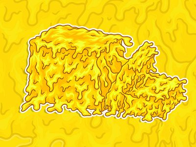So MELTED! branding butter cartoon design drippy drippy butter illustration introvertikal logo melt butter melted melted butter psychedelic trippy vector yellow yellow butter