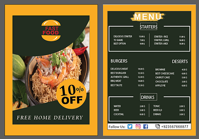 LEAFLET OF FAST FOOD design