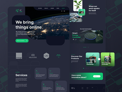 IoT Oak - Landing Page Design app branding concept design designwork energy experience illustration interface landingpage logo responsive soloution ui user userexperience userinterface ux vector web