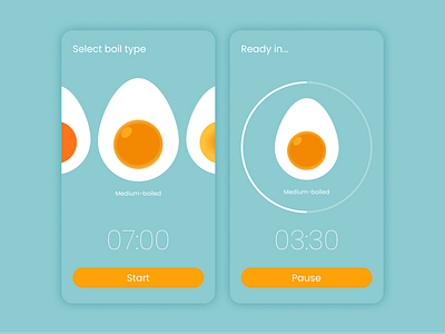 Daily UI :: 014 - CountdownTimer app countdown countdown timer dailyui design egg egg timer mobile timer ui
