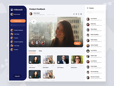 Videoask Dashboard asynchronous conversations audio app conversation app create video dashboard distance education face to face interaction healthcare healthcare app video video communications video communications video conversion video creation video creation app video dashboard video interview video message visual design