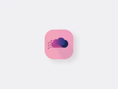 hi clowdy icon app design colorful creative logodesign pink logo