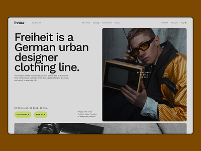 Freiheit - Home Page brand branding clean clothing design fashion german graphic design home page logo street ui urban ux uxui web website