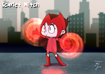 Scarlet Witch cartoon character coffeescartoon fanart marvel scarletwitch