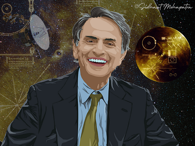 Carl Sagan adobe art artist carlsagan digitalart illustration nasa photoshop voyager