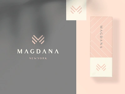 Magdana Packaging branding chick cosmetic elegant fashion feminine letter logo luxury m monogram nature packaging pink premuim stylish