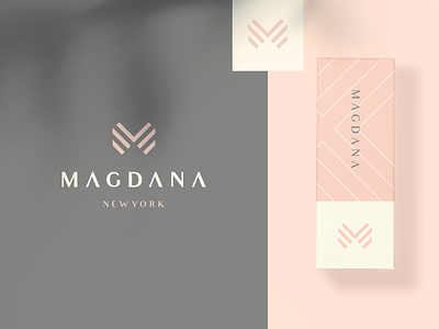 Magdana Packaging branding chick cosmetic elegant fashion feminine letter logo luxury m monogram nature packaging pink premuim stylish