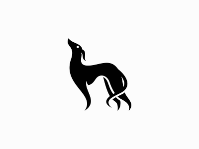 Greyhound Dog Logo for Sale animal branding canine curves design dog greyhound hound hunting illustration logo mark minimalist original outdoors pet premium unique vector vet