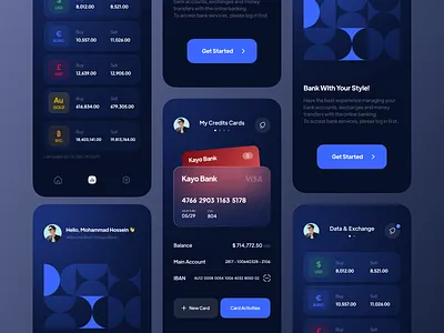 Banking Mobile App app application bank bank app banking credit credit card crypto cryptocurrency dark debit card exchange finance finance app financial mobile money ui ux