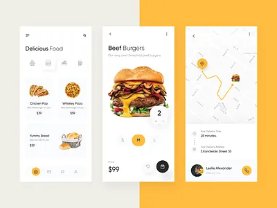 Foodmo - Food Delivery App app burger clean food app food app ui food delivery food delivery app food delivery application food delivery service foodmo map mobile product design typogaphy ui ux