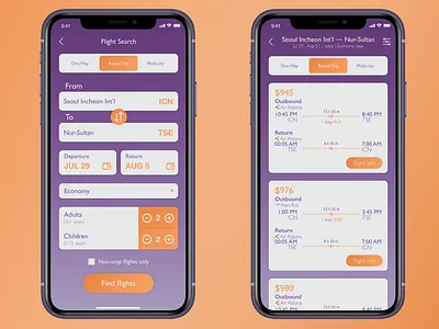 Flight Search App UI Design app design app ui ui