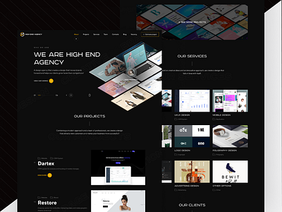 High End Agency branding creative agency design graphic design high end highendagency logo typography ui ui design ux ux design web design website