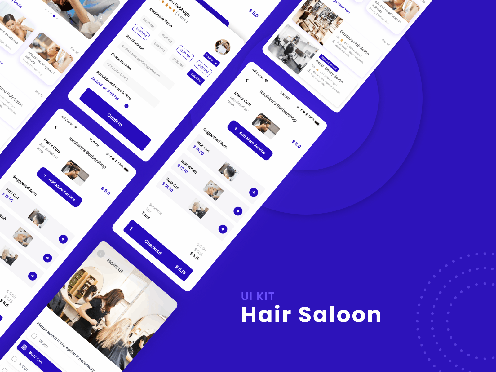 Salon App - UI Design app concept appointment barbershop beard beauty app boutique design fashion hair makeup men notification salon salon app stylish ui ux women