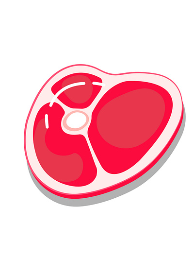 Piece of meat design icon illustration logo
