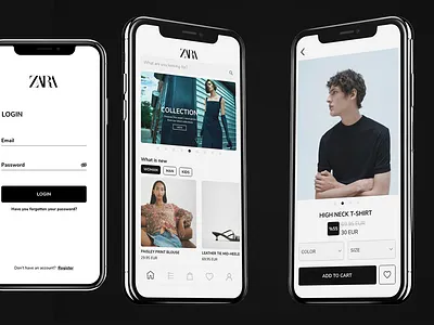 Zara App Redesign design fashion app mobile app ui