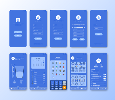 Water Reminder Design app design icon design logo mobile app design sketch ui uidesign ux water reminder