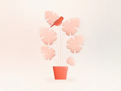 Tweeting from monstera 2d adobe illustrator design gradient grain graphic design illustration vector