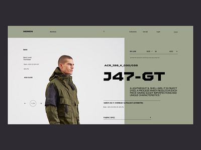 NN 1334 07 - Teach Wear clean ecommerce fashion landing page military minimal outdoor teach wear typography ui ux