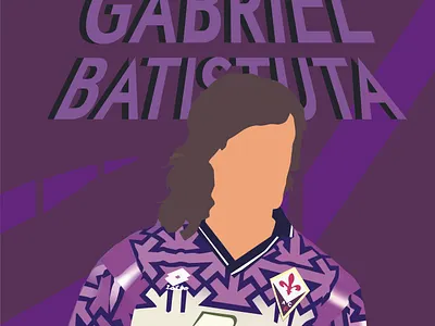 batistuta design flat illustration poster vector
