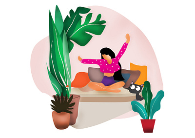 Sunday evening with Tutu art art direction cat children book illustration childrens illustration colombo creative design design app desktop drawing dribbble dribble flat illustration illustration illustrator kidlitart kids illustration relaxing srilanka