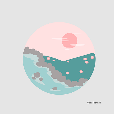 Calm Sunset badge badge design badge logo design dribbleweeklywarmup figma figma design flat relaxing summer summertime sunset ui